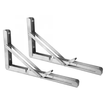 

Shelf Support 2 Pcs Triangular Support Bracket Stainless Steel 12in Foldable Flexible Wall Hanging Support wall shelf
