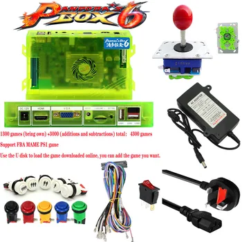

Pandora Box 6 1300 Games Set DIY Arcade Kit Push Buuttons Joysticks Arcade Machine 2 Joysticks DIY Kit Bundle Home