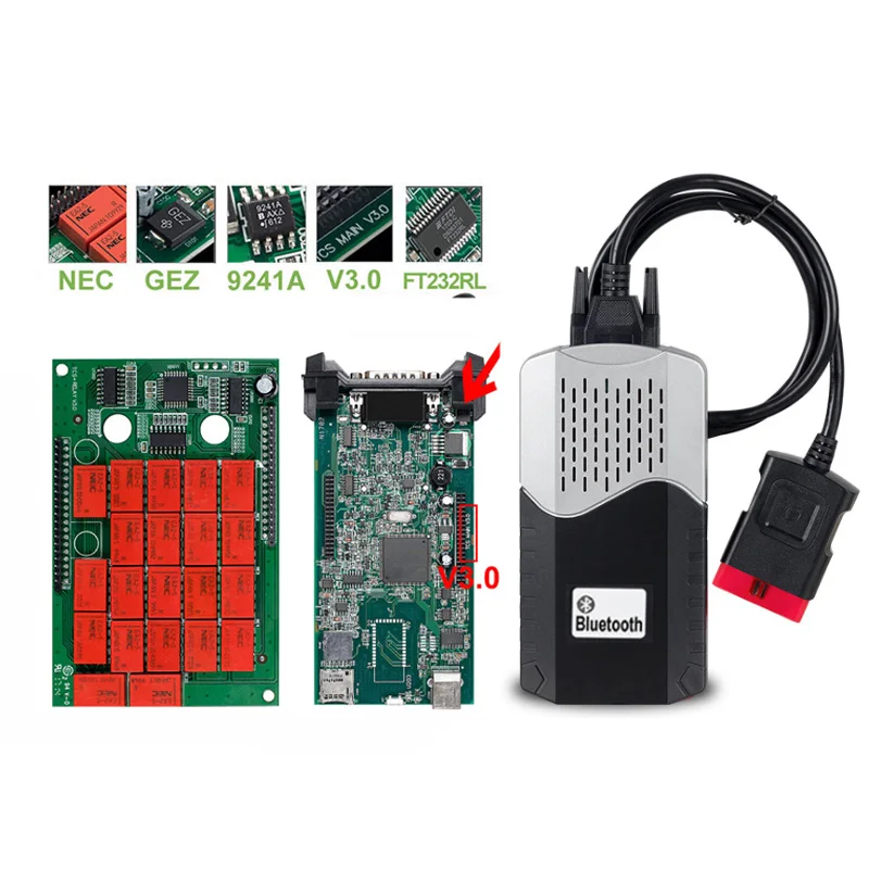 Диагностический сканер Obd2 реле usb VCI VD с bluetooth для delphis DS150 DS150E obd2 NEC автомобилей и