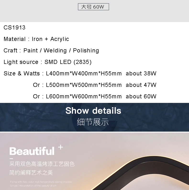 Chandelierrec AC90v-260v, современная светодиодная люстра, освещение для гостиной, спальни, крытые низкие потолки, люстра для дома