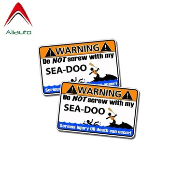 

Aliauto 2 X Funny Warning Car Sticker Do Not Screw With My Sea Doo Accessories PVC Sunscreen Decal for Nissan Suzuki,11cm*6cm