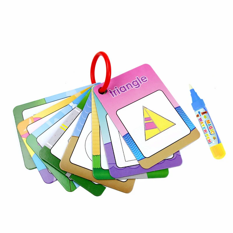 3 типа многоразового использования водного рисования обучающая карта 1 волшебная ручка распознает доски для рисования Развивающие игрушки для детей Английский Обучение GYH