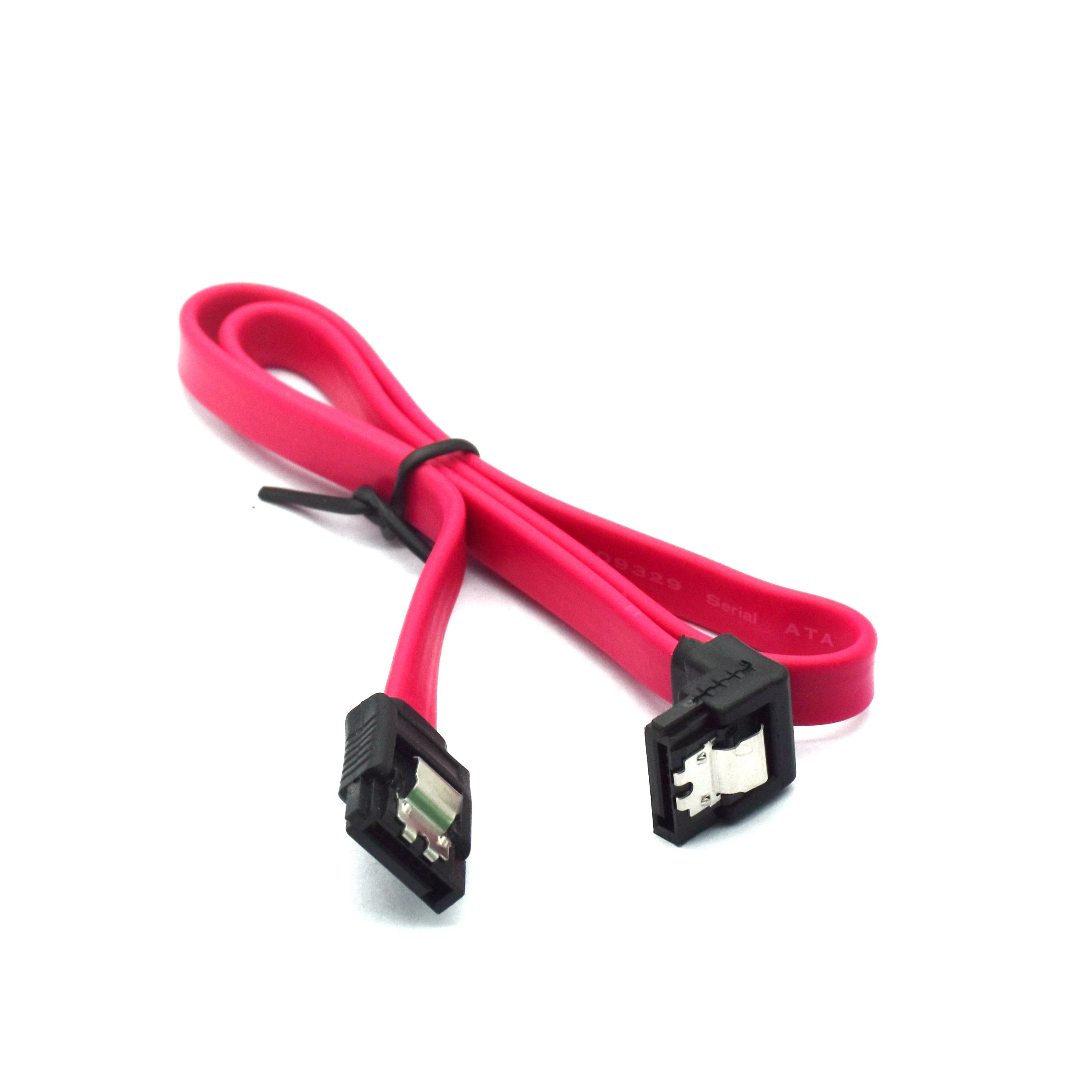 Cables y conectores de ordenador de 45cm, Serial ATA SATA Cable de ángulo recto, Cable de para disco duro de datos, Serial ATA rojo, SATA 45cm|Conectores y cables de