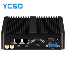 

YCSD Fanless Mini PC Dual LAN Celeron J2900 J1900 WIFI USB Desktop Micro Htpc Nuc Ps Mini Computer 2*Gigabit LAN Windows 7 10