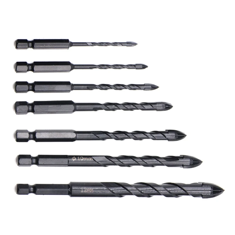 

Hex Tile Drill Bits Hole Opener for Glass Ceramic Concrete Hole Opener Hard Alloy Triangle Bit Tools 3/4/5/6/8/10/12MM