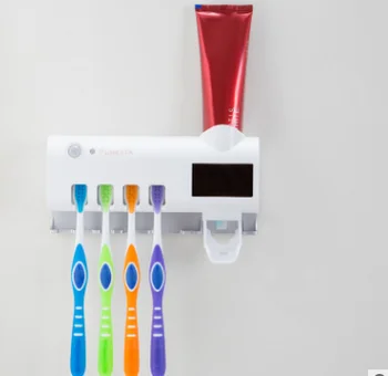 

Automatic Toothpaste Dispenser Wall Mounted Electric UV Toothbrush Holder with 5 Toothbrush Sterilizer Slots