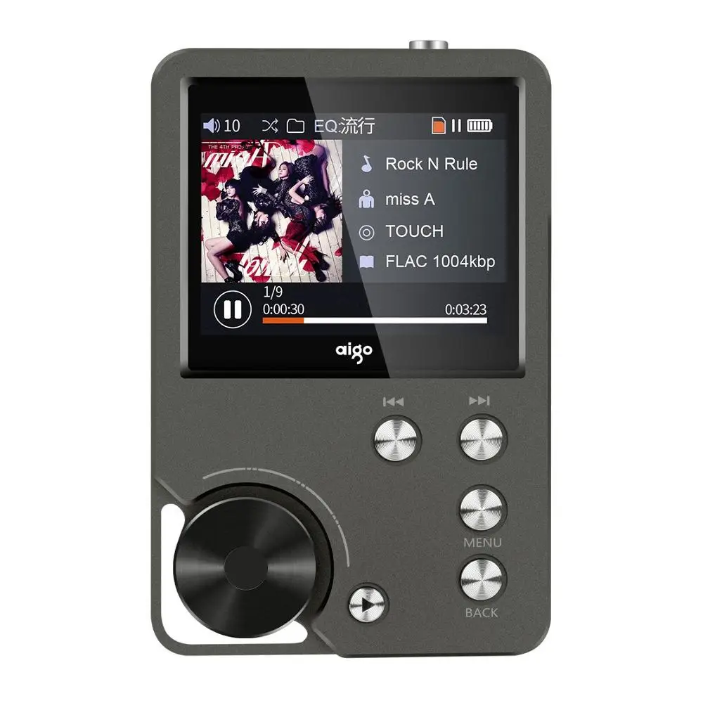 Aigo MP3-105plus Hi-res Цифровой музыкальный плеер Hifi Flac плеер портативный MP3 плеер мини плеер без потерь музыка с осыпками