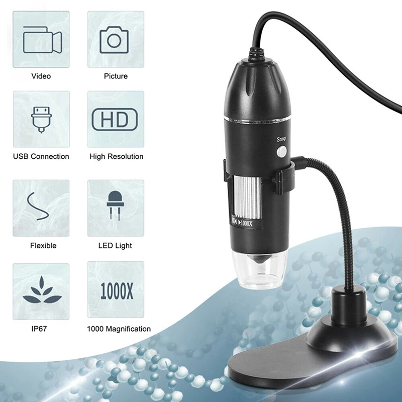 

1000X Digital Zoom Microscope USB Handheld/Desktop Magnifier with 8 LED USB Digital Microscope