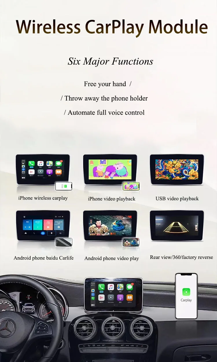 Беспроводной Apple CarPlay Автомобильный видео интерфейс для AUDI 2G MMI система A6 A8 Q7 до 2011