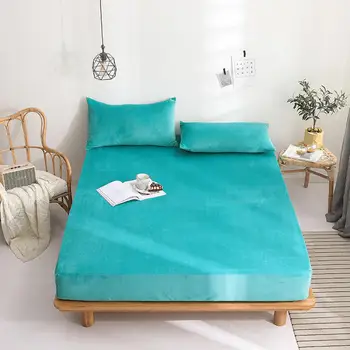 

100% Polyester Bed Sheet Fitted Sheets with Elastic Band Solid Colour Bedsheets Single Bed Double Sheets Pillowcases Need Order