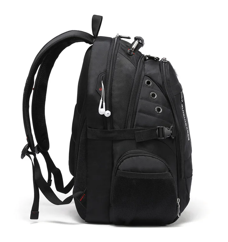 JIULIN Swiss 17 Inch Laptop Backpack Men USB Charging Waterproof Travel Backpack Women Rucksack Male Vintage School Bag mochila