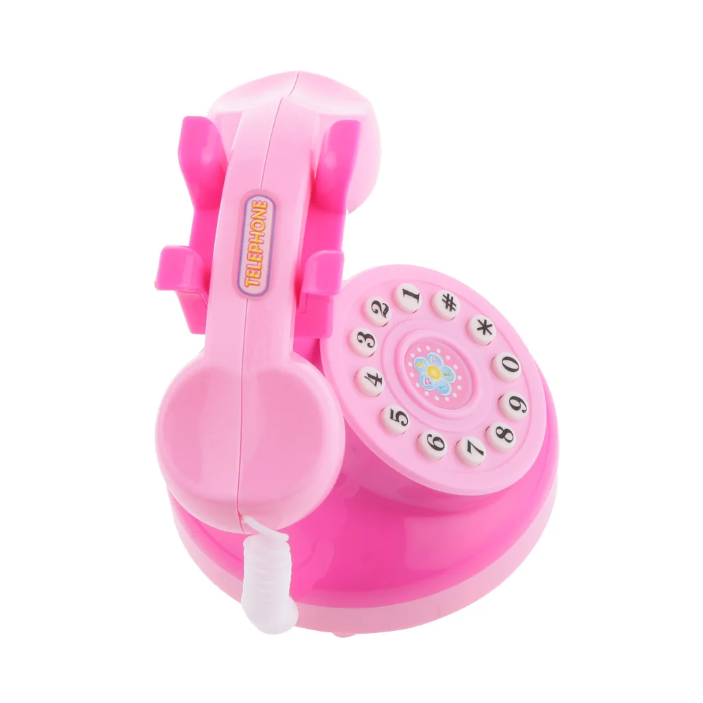 Mini Pink Telephone Pretend Play Home Appliance Toy For Boys & Girls