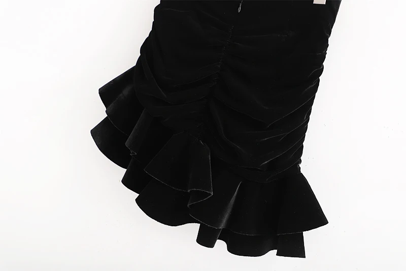 Za, сексуальная юбка русалки, велюровые асимметричные юбки, женские вечерние юбки, стильная юбка мини