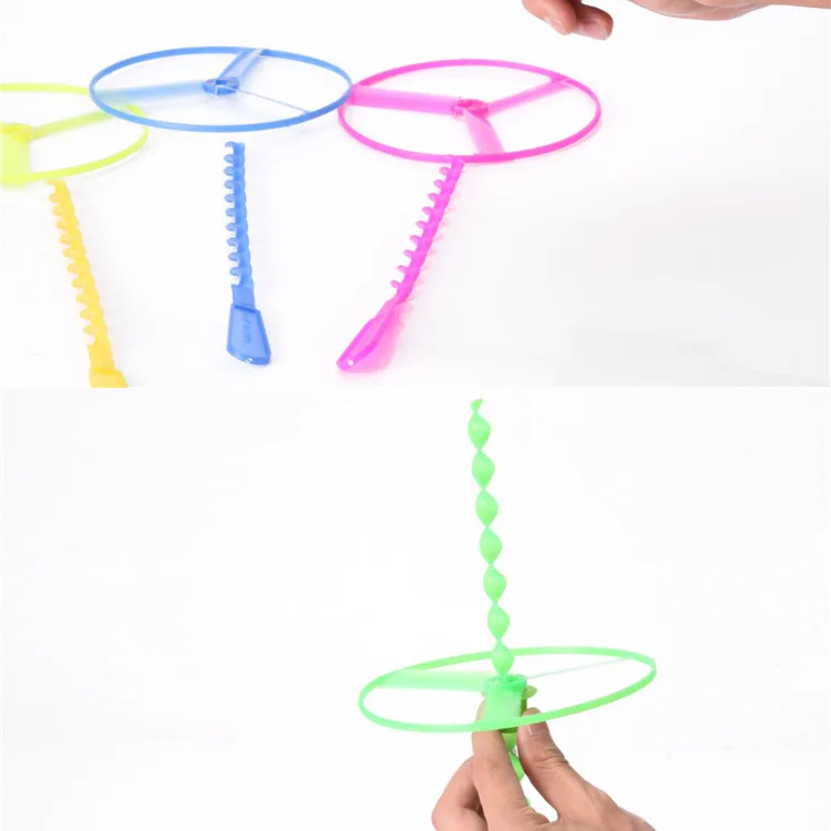 Flying Fairy Hand Push UFO Educational CHILDREN'S Toy Plastic Bamboo Dragonfly Stall Hot Selling Toy Wholesale