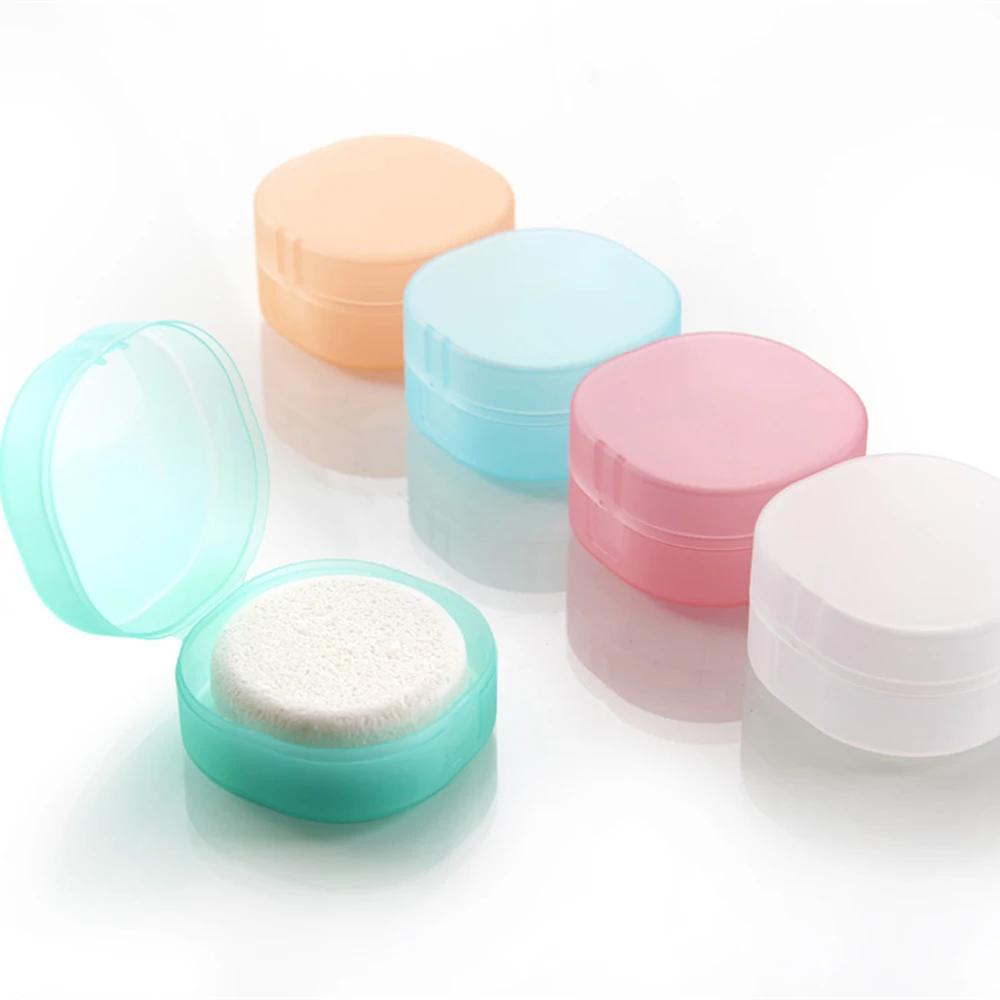 

Soap Box Round Transparent Plastic Sponge Soap Holder Home Bathroom Accessories Set Soap Edition Fashion Storage Case