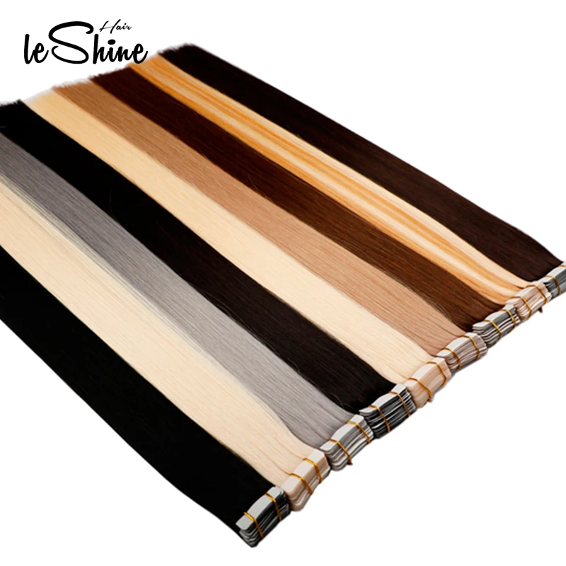 

Leshine Remy Hair Tape Hair Extensions Real Human Hair Extensions 20pcs Seamless Hair Extensions 141820 Platinum Hair