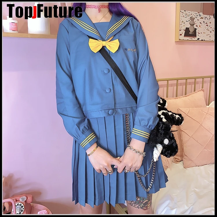 

SHORT SLEEVE LONG SLEEVE Japan JK uniform soft girl Navy collar autumn winter bad college pleated skirt suit sailor suit