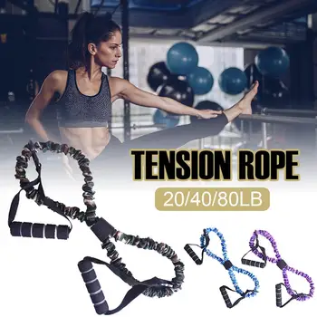 

Resistance Band Figure 8 Chest Arms Training Pulley Band 20/40/80lbs with Hook and Loop Fastener