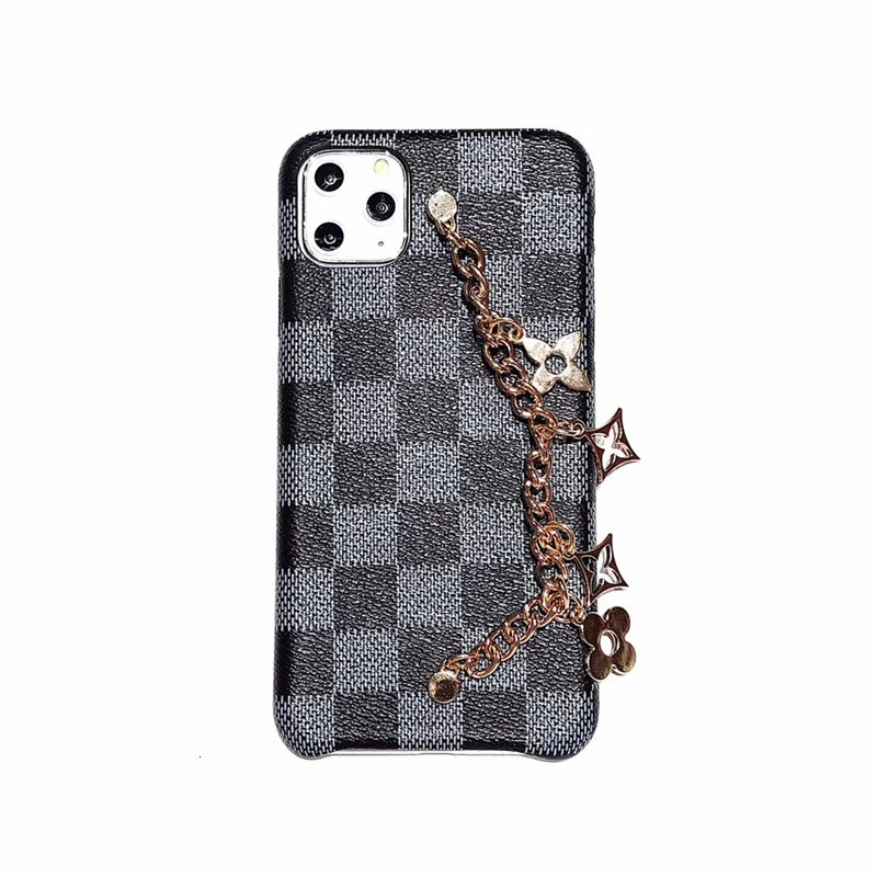 Роскошный чехол в клетку для IPhone 6, 6 S, 7, 8 plus, X, XR, XS, 11 Pro, Max, модный кожаный чехол на запястье для IPhone 11, чехол
