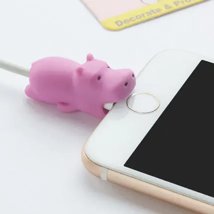 Animal Cable Bite Protector Winder Cute Cartoon Cover Protect Case Wire Organizer Holder For IPhone Huawei xiaomi Earphone cable - Цвет: Синий