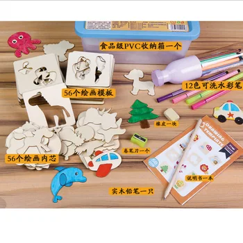 

Children Learn to Draw Tool Baby Graffiti Painting Coloring Drawing Painted Template Set Children'S Educational Toy