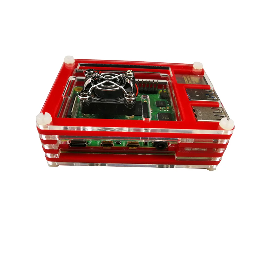 Red Для Raspberry Pi 4 Чехол акриловый 9 слоев корпус многоцветная Крышка корпуса для Raspberri Pi 4 Модель B - Цвет: Red