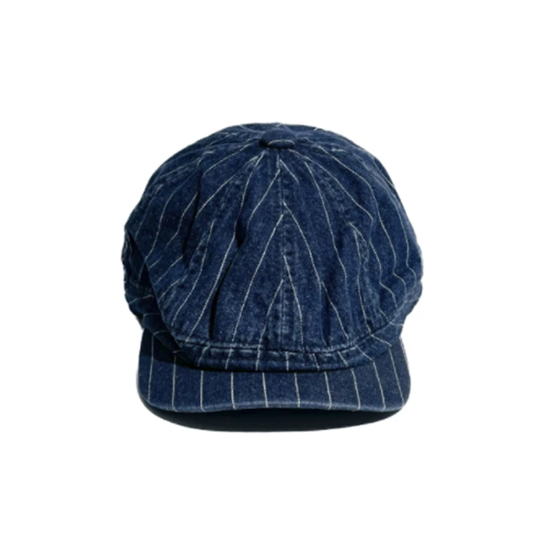 

Short Brim Stripe Korean Version Newsboy Hat Men Baseball Cap Vintage Outdoor Spring Summer Unisex Dad Hat Snapback