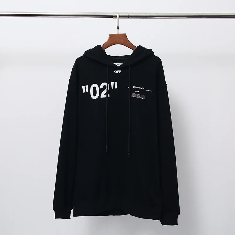 Классические off-white зимние новые цифровые 02 женские мужские толстовки с капюшоном