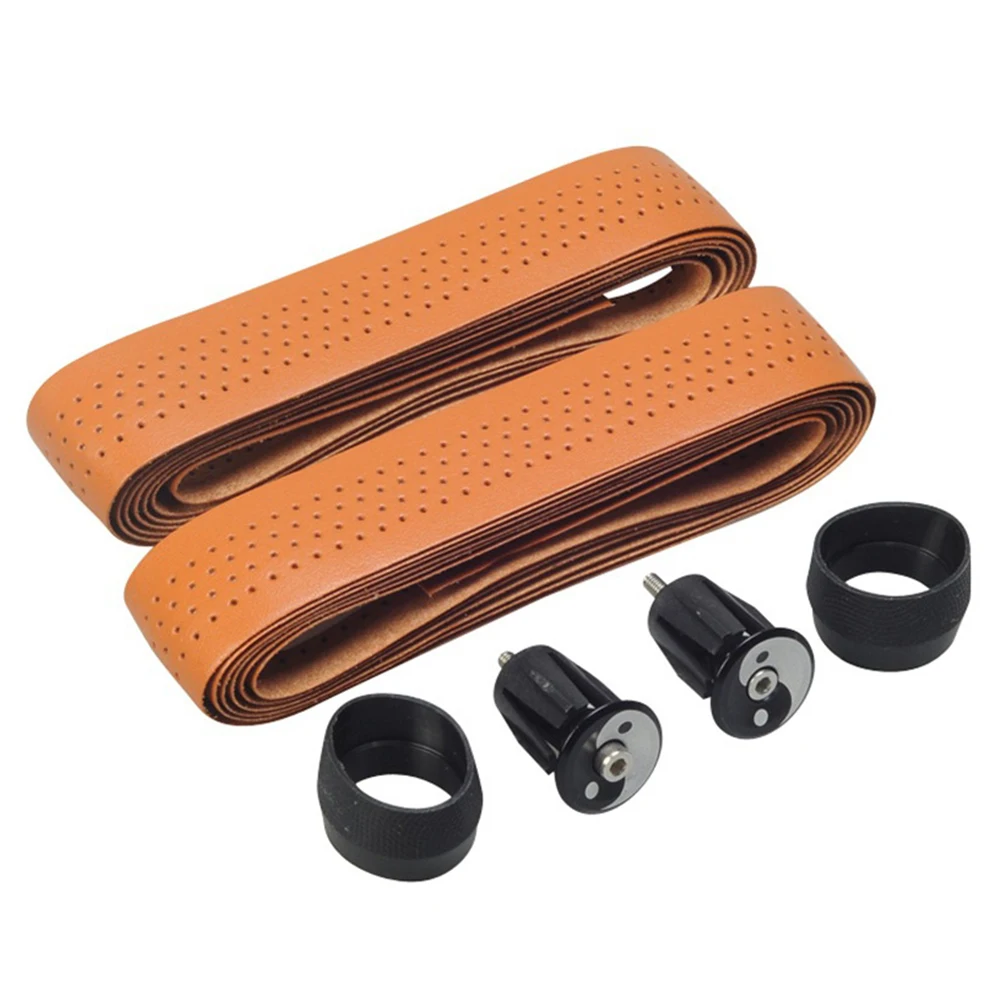 brown HSSEE Microfiber Reinforced Leather Handlebar Strap Retro Handlebar Strap Racket Strap Easy to Clean Bicycle Accessories - Цвет: brown