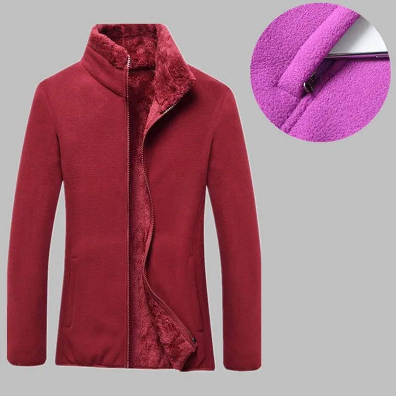 Coral Fleece Jacket for Women Autumn and Winter Plus Thick Warm Velor Thermal Coat Outerwear Camping Hiking Mountaineering