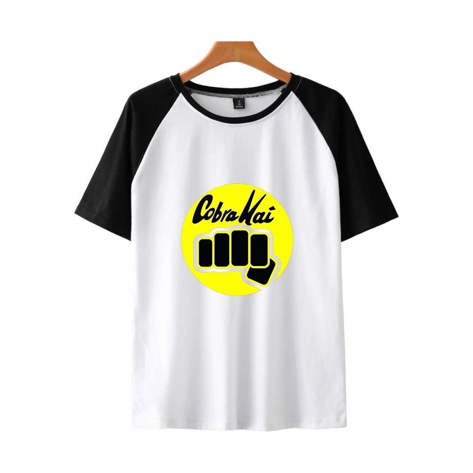 2019 hotsale summer cobra kai Casual Patchwork  cottont shirt men short sleeves tee hip hop streetwear for fans hipster XS-2XL