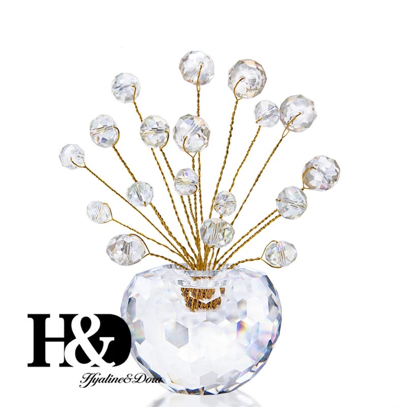 H& D Fengshui Кристалл Suncatcher орнамент радужные бусины Медный провод обернутый приборной панели автомобиля Декор рождественские подарки Декор для дома и офиса