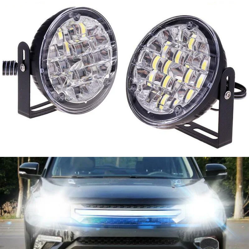 2 шт. Автомобильный Круглый автомобильный светильник 18LED налобный фонарь, дневной ходовой противотуманный светильник s Водонепроницаемый Универсальный светильник для грузовика