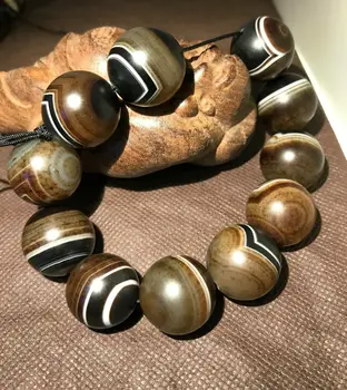 

SET OF 11 Magic Tibetan old Agate Natural Silkworm Line 20mm dZi Bead for DIY FR LKbrother For Making Jewelry DIY