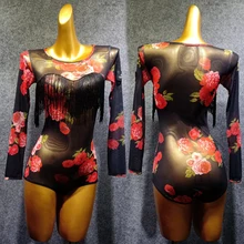 Новые Топы для танцев для женщин и взрослых,, одежда для латинских танцев, женская одежда для гимнастики, трико с принтом, одежда для катания на коньках VDB1078