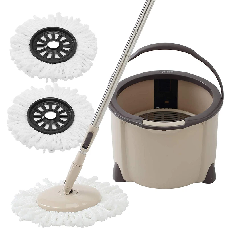 Yocada 360 Degree Rotating Spinning Mop With Bucket 2 Microfibre Heads And Adjustable Handle For Home Wooden Floor Cleaning - Mops - AliExpress
