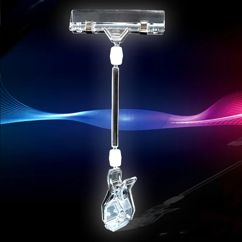 

POP Advertising Poster Clear Crystal Shelf Clip Double - End Display Clamp