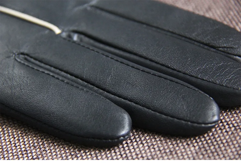 Sheepskin touch screen warm fashion ladies leather gloves