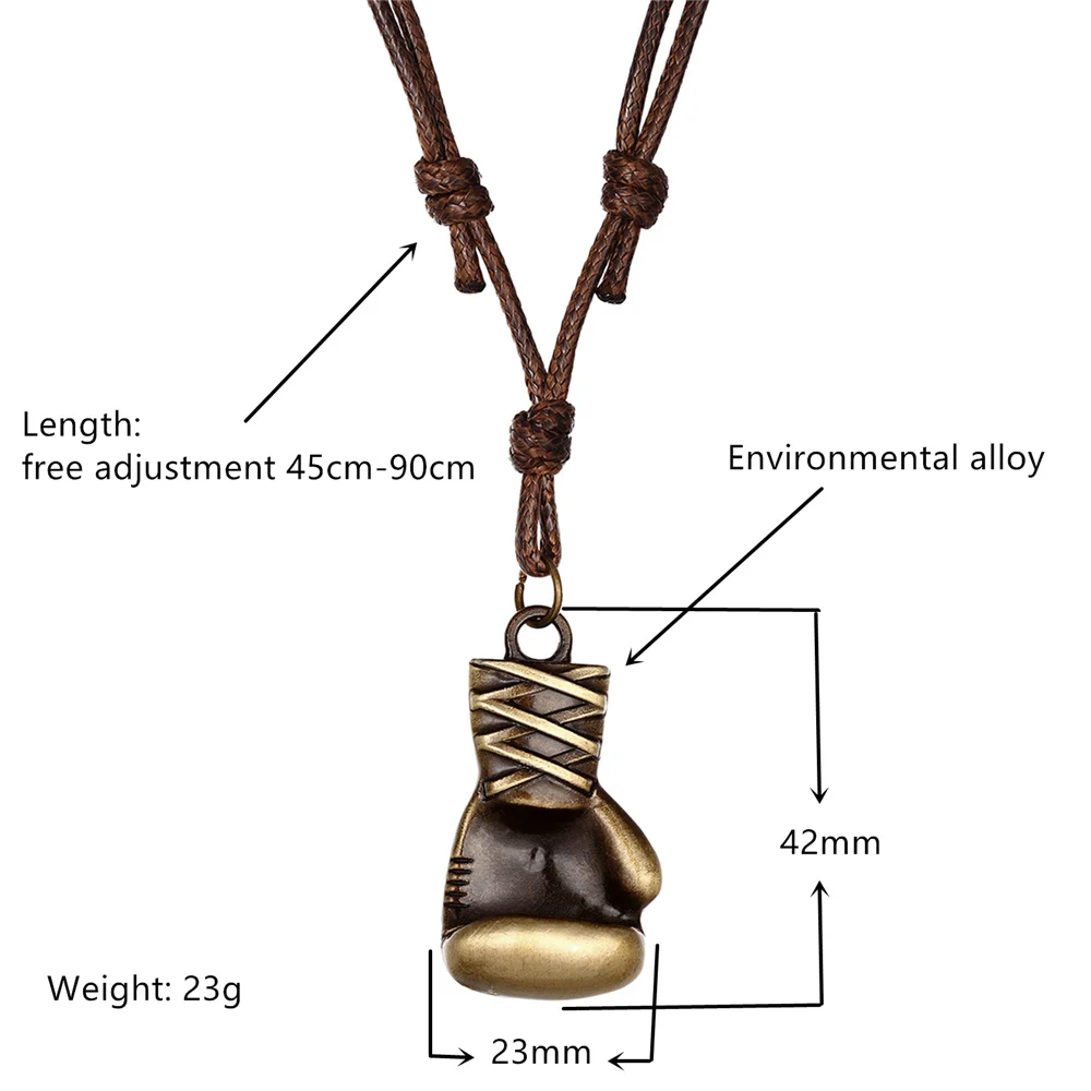 New Men’s Punk Boxing Gloves Leather Necklace Length Can Be adjusted Freely Pendant Necklace Men Necklace Wholesale Colar XL-214
