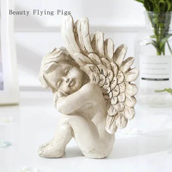 

Direct sales new retro angel creative home decoration bedroom living room porch bookcase wine cabinet cafe decoration crafts