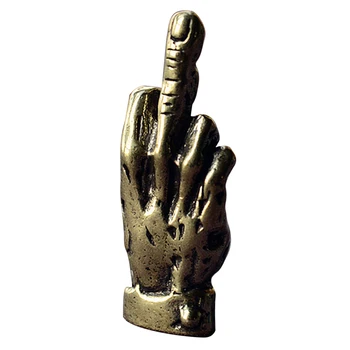 

Sculpture Funny Toy Gift Statue Engraving Office Brass Decoration Home Finger Up Mini Desk Ornament Punk Style Portable Hands