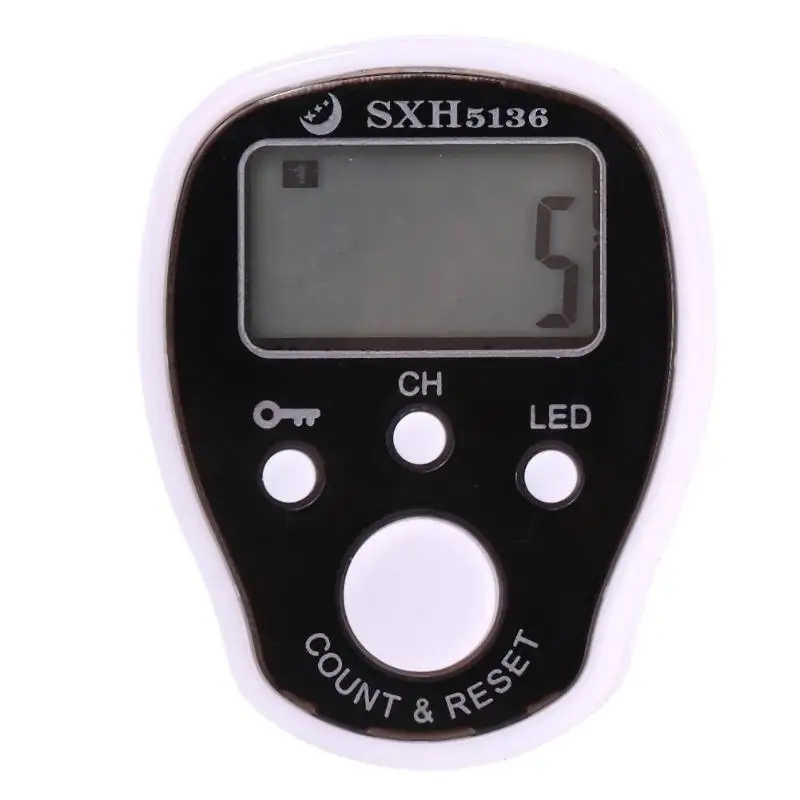 0-99999 Electronic Digital Counter Mini LCD Hand Held Finger Ring Night Luminous Tally Five Channels w/Locking Function Counter - Цвет: 1