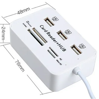 USB комбинированный Многофункциональный кардридер+ 3 шт USB рот многофункциональный держатель кабеля USB концентратор