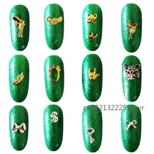 50Pcs Metal Alloy Nail Art Decorations 3D Charms Nail Rhinestones Bee Animal Golden Insect Manicure Sequins Flat