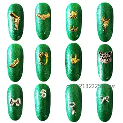 50Pcs Metal Alloy Nail Art Decorations 3D Charms Nail Rhinestones Bee Animal Golden Insect Manicure Sequins Flat