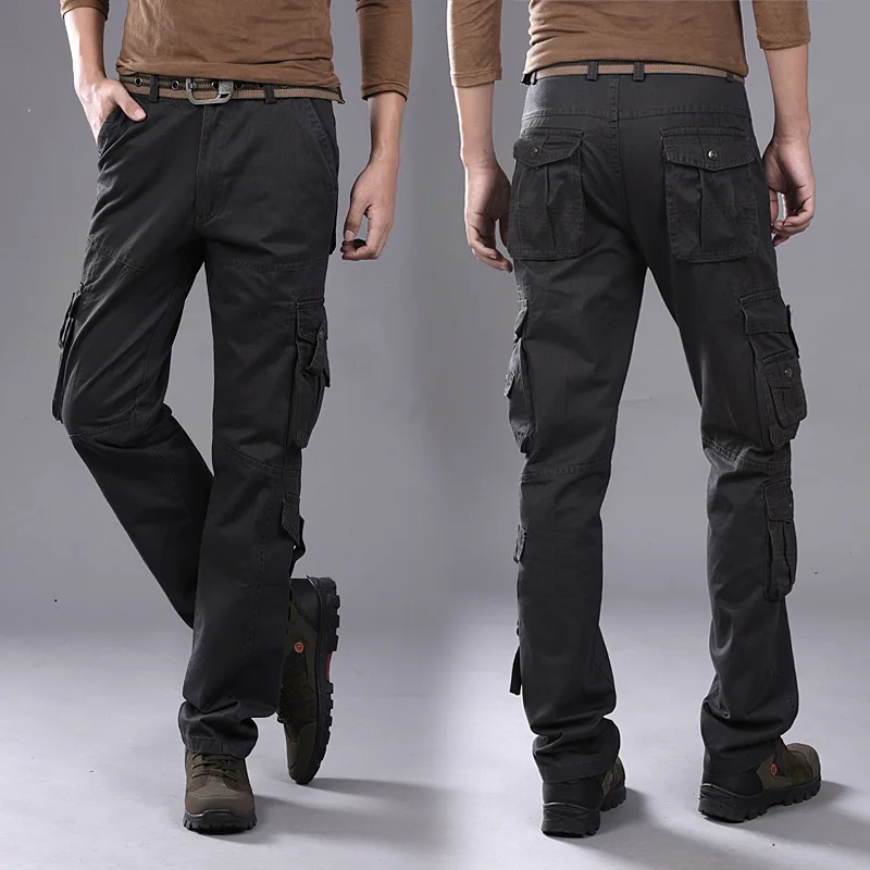 

2018 Cargo Pants Men Casual Loose Army Military Long Trousers Mens Spring Autumn Baggy Multi-Pockets Track Pants Male Clothes