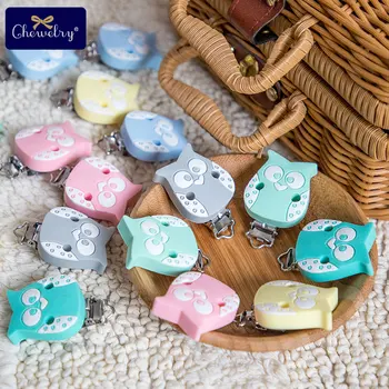 

1pc Nipple Holder Pacifier Clips Of Cartoon Owl Butterfly Silicone Infant Teethers DIY Nursing Soother Clips Chains Baby Product