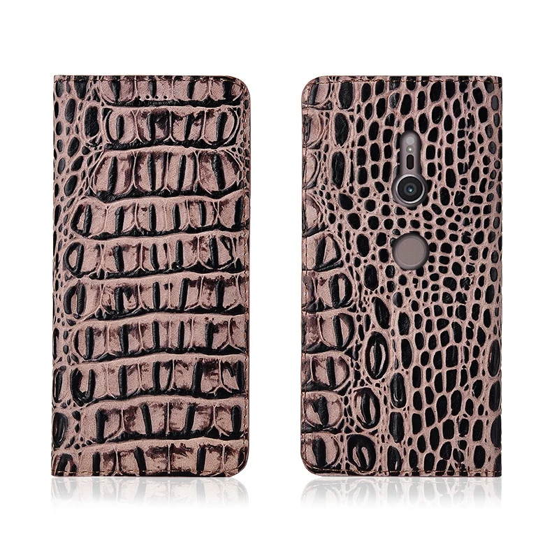 

Crocodile Back Pattern Genuine Real Leather Magnetic Flip Phone Bag For Sony Xperia XZ3/Sony Xperia XZ2 Phone Case Coque Funda