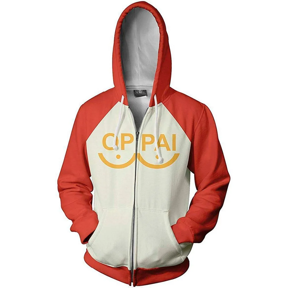 Newest Autumn 3D One Punch Man Hero Saitama Cartoon Men Hoodie Streetwear Hooded Jacket Sweatshirt Anime Cosplay Zipper Hoodies