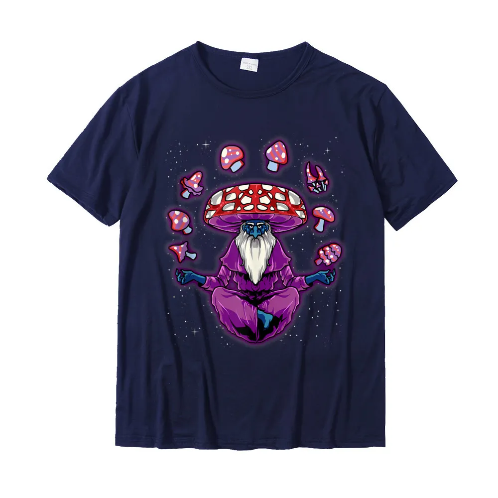 Hip Hop Leisure Comics T Shirt Round Neck 100% Cotton Mens Tops Shirt Short Sleeve Mother Day Comics Tops & Tees Funny Magic Mushroom Shroom Wizard Trippy LSD Acid Trip Tank Top__20047 navy